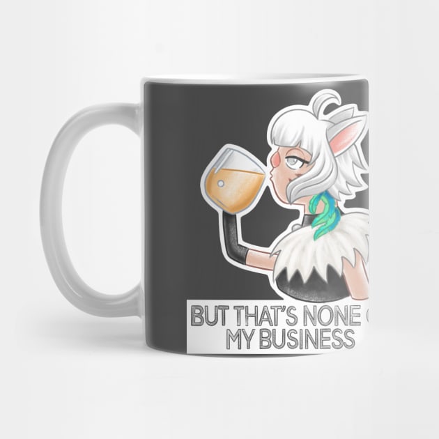 Y'shtola Rhul from FF14 as Kermit the Frog Meme sipping tea - But that's none of my business by SamInJapan